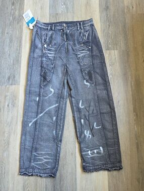 Painted-Detail Jeans